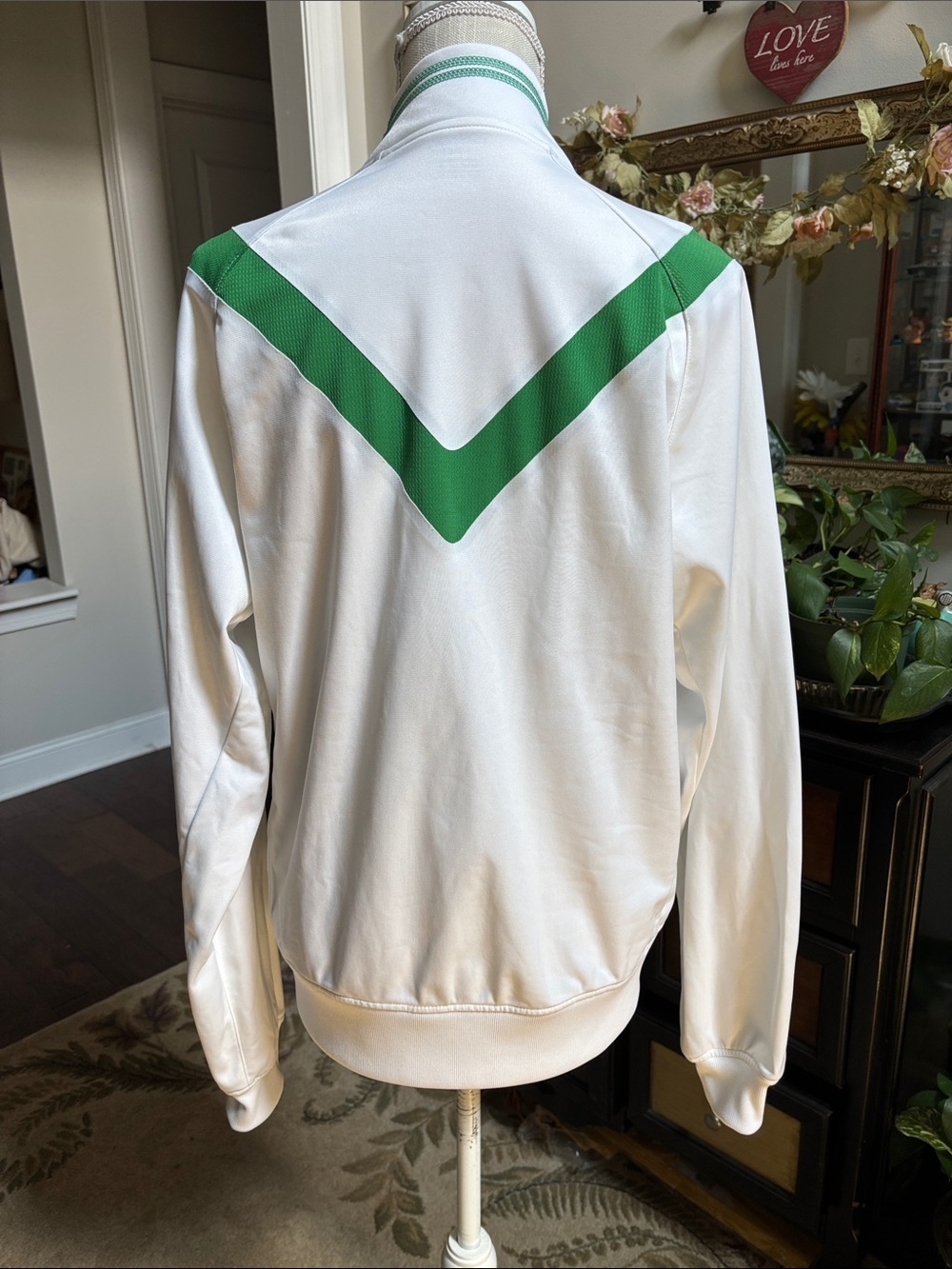 Wilson Women’s Large White Green Tennis Warm Up Track Jacket Full Zip EUC - Picture 2 of 12